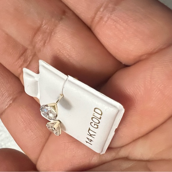 5mm 14k white Cz round cut yellow Italian gold - Picture 2 of 3